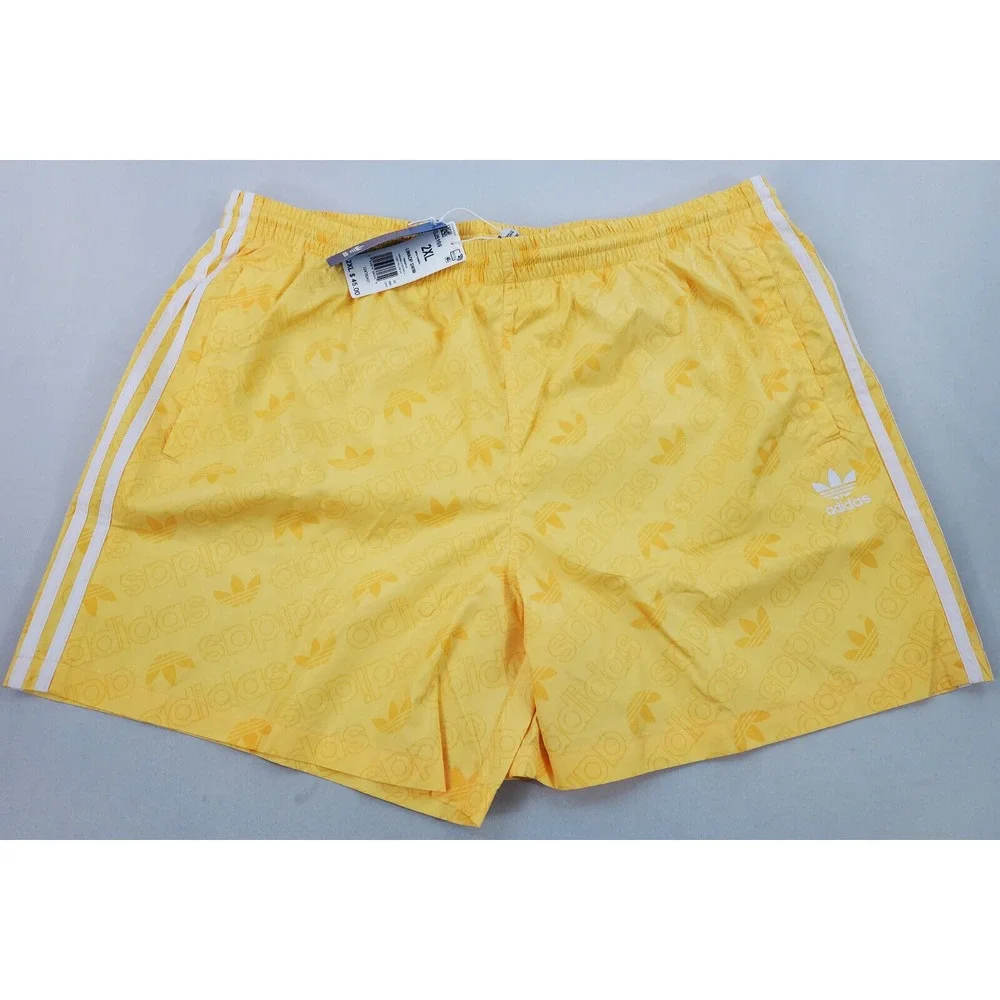Adidas men swimwear shorts GJ5169 LINAOP 124782421 yellow pockets 2XL $45